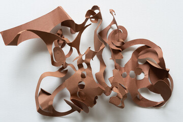 cut and wrinkled brown paper 