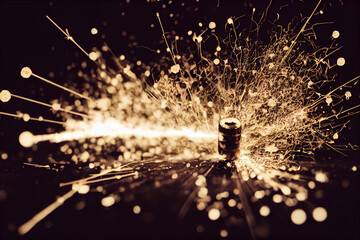 bullet impact with lots of sparks