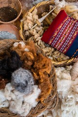 closeup of alpaca wool balls 