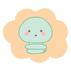 Cute snake, viper. Hand drawn vector illustration in crayon colored texture isolated on white background.