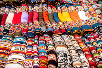 Fototapeta na wymiar peruvian handcrafts made of alpaca wool
