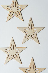 Fototapeta na wymiar background with wooden star ornaments