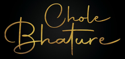 Fototapeta na wymiar Chole bhature golden calligraphy design banner 