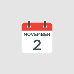 calendar - November 2 icon illustration isolated vector sign symbol