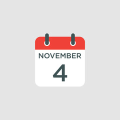 calendar - November 4 icon illustration isolated vector sign symbol