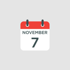 calendar - November 7 icon illustration isolated vector sign symbol
