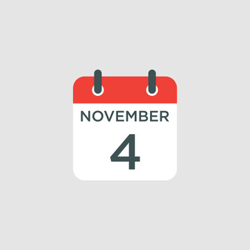calendar - November 4 icon illustration isolated vector sign symbol