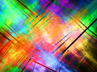 Composición de arte abstracto digital consistente en rayas rectas negras paralelas entre si y...