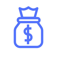 dollar finance money office line icon