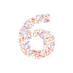 decorative music note number 6