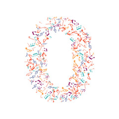 decorative music note number 0