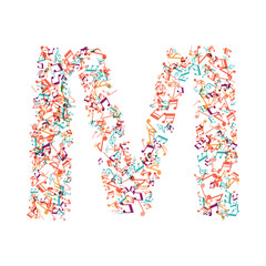 decorative music note letter M