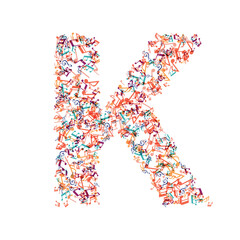 decorative music note letter K