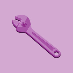 vector wrench in purple on purple background