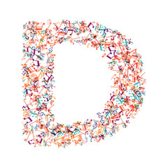 decorative music note letter D