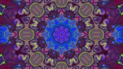 Kaleidoscope Colorful Mandala Art Design Abstract Background.