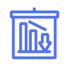 graph office presentation line icon