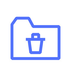 document file folder trash line icon