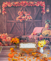 autumn still life with flowers