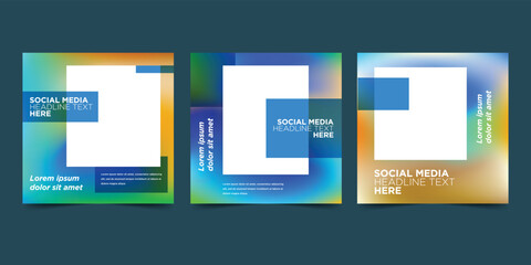 Colorful gradient social media post template.