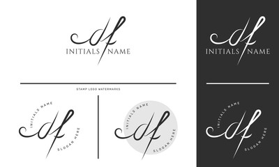 Fototapeta na wymiar Initial DF letter Logo Design vector Template. - Vector.