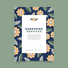Green garden flyer template. - Vector.