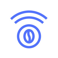 cafe coffee shop wifi line icon
