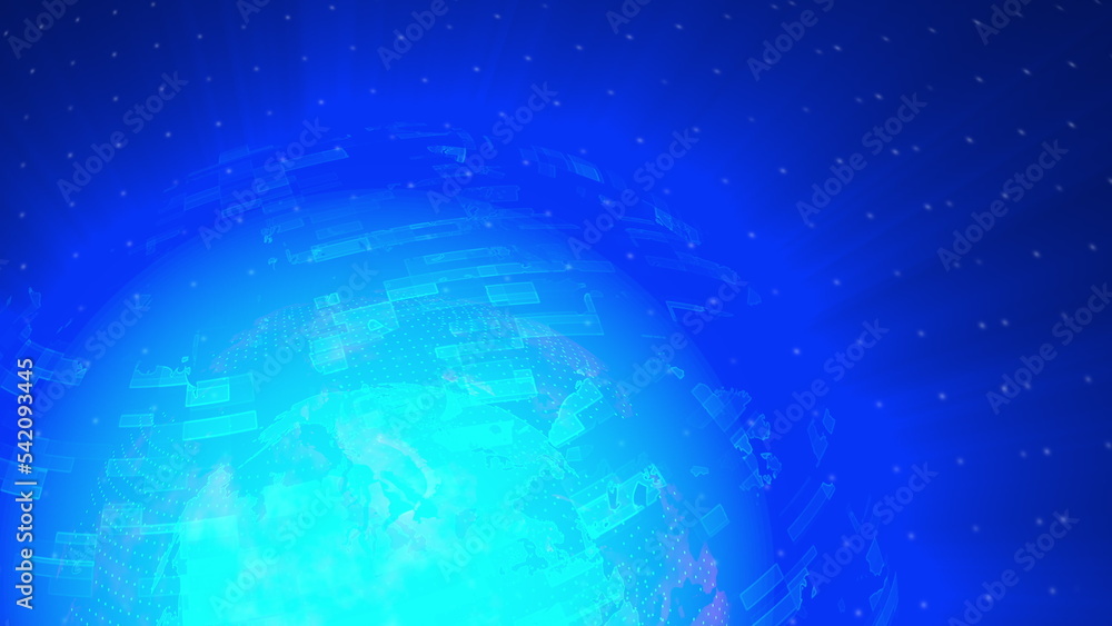 Poster digital world map. computer generated 3d render