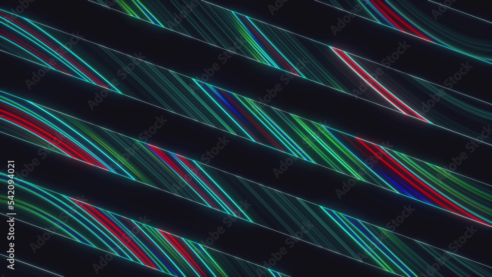 Poster glowing stripes. computer generated 3d render