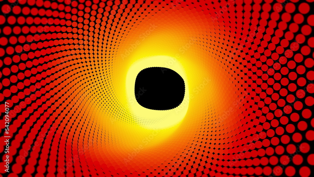 Poster radial particles. computer generated 3d render