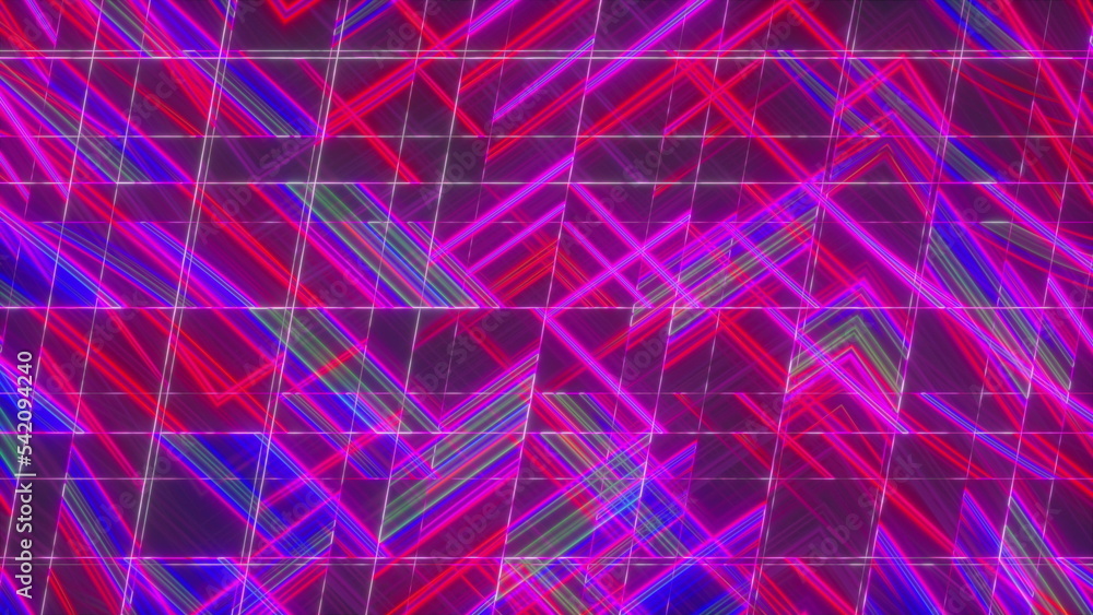 Poster random neon lines. computer generated 3d render