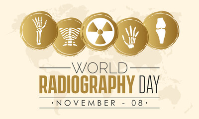 Vector illustration design concept of World Radiography Day observed on November 8