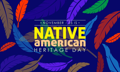 Vector illustration design concept of Native American Heritage Day observed on November 25