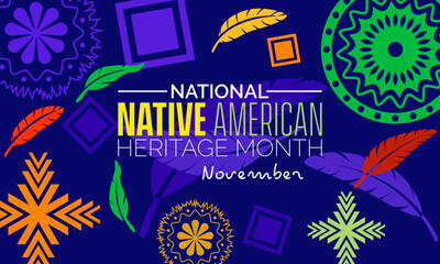 Vector illustration design concept of National Native American Heritage Month observed on November