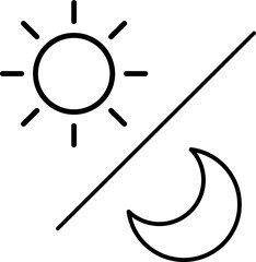 Sun and moon icon isolated on white background. Day and night. Vector illustration..eps