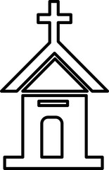 church icon glyph style design vector illustration