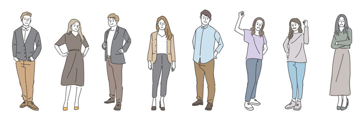 人物おしゃれイラスト素材	
