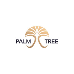 Luxury golden palm tree logo icon vector isolated for your company
