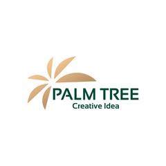 Luxury golden palm tree logo icon vector isolated for your company