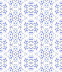 13.Blue Abstract Flower Folk Ethnic Pattern