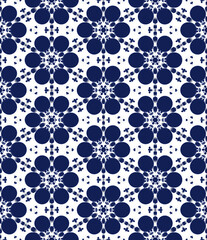 20.Dark Blue Blooming Flower Pattern