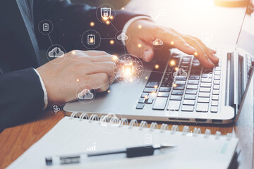 Digital Change Management Internet of Things, new technologies, bigdata and business process strategies. customer service management cloud computing Smart industry, AI technology
