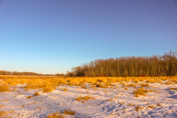 Beautiful winter landscape at the ravine