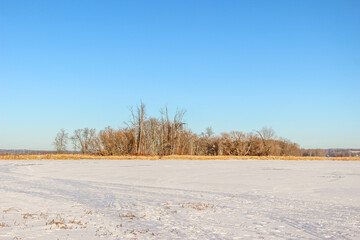 Beautiful winter landscape at the ravine