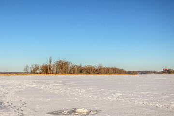 Beautiful winter landscape at the ravine