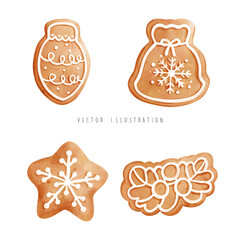 Gingerbread cookies Christmas cookies vector illustration christmas