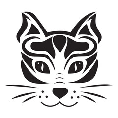 Vector of a cat's face over a white background