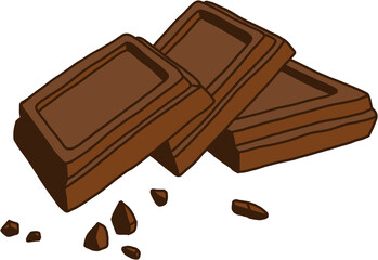doodling freehand outline sketch drawing of a chocolate bar. 