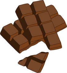 doodling freehand outline sketch drawing of a chocolate bar. 