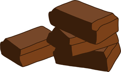 doodling freehand outline sketch drawing of a chocolate bar. 